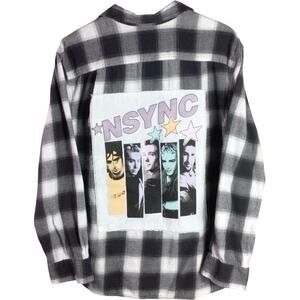 Custom Reworked *NSYNC Boy Band Flannel Gray Large